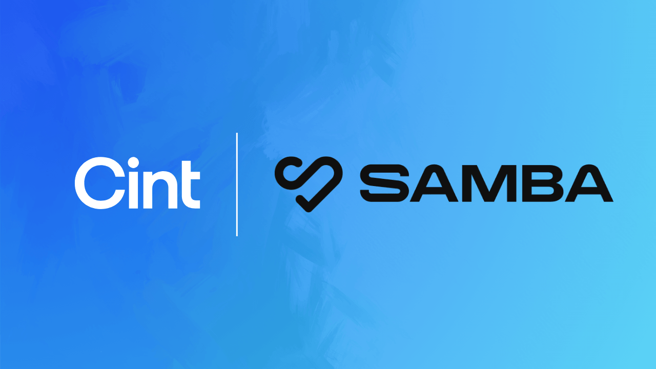 Promotional header graphic showing the Cint and WPP Media LATAM corporate logos to announce their brand impact measurement partnership.